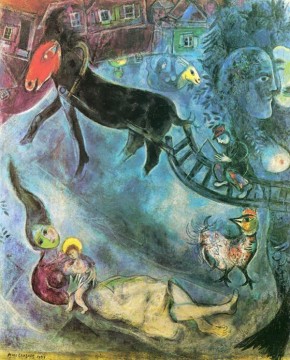 Marc Chagall œuvres - Madone au Traîneau contemporain Marc Chagall